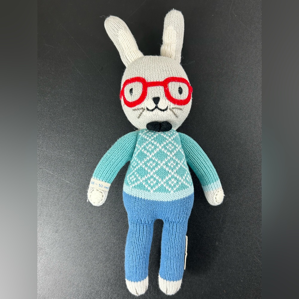 15” CUDDLE + KIND Benedict The Bunny Hand Knit Doll